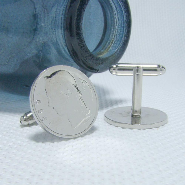 Manchetknopen Belgie 1 Frank 1969