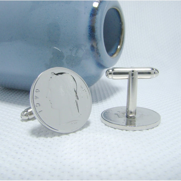 Manchetknopen Belgie 1 Frank 1970