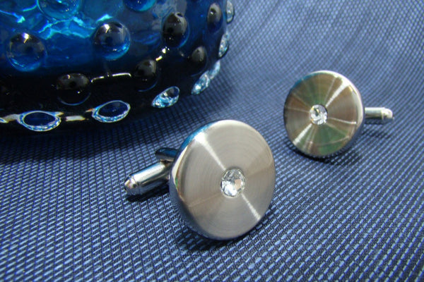 Manchetknopen Kristal Staal