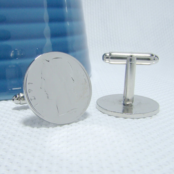 Manchetknopen Belgie 1 Frank 1971