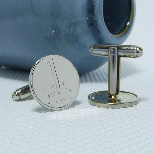 Manchetknopen gemaakt van 1 cent 1951