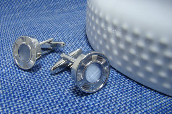 Manchetknopen Cirkel Licht blauw