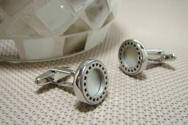 Manchetknopen Cirkel Wit