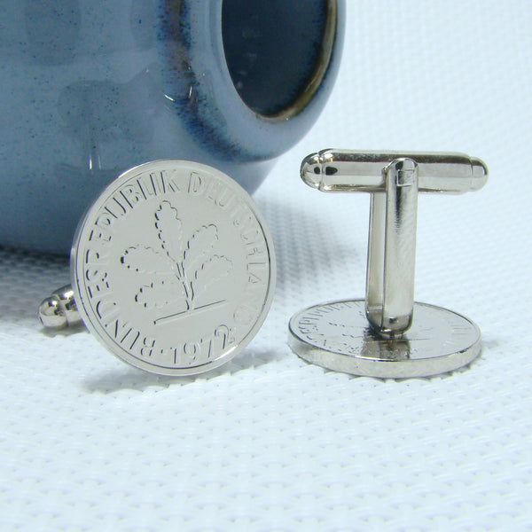 Manchetknopen Duitsland gemaakt van 5 Pfennig 1972