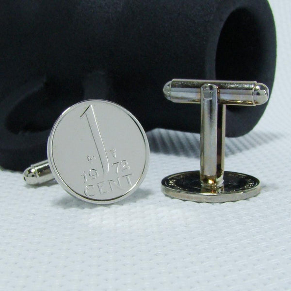 Manchetknopen gemaakt van 1 cent 1972