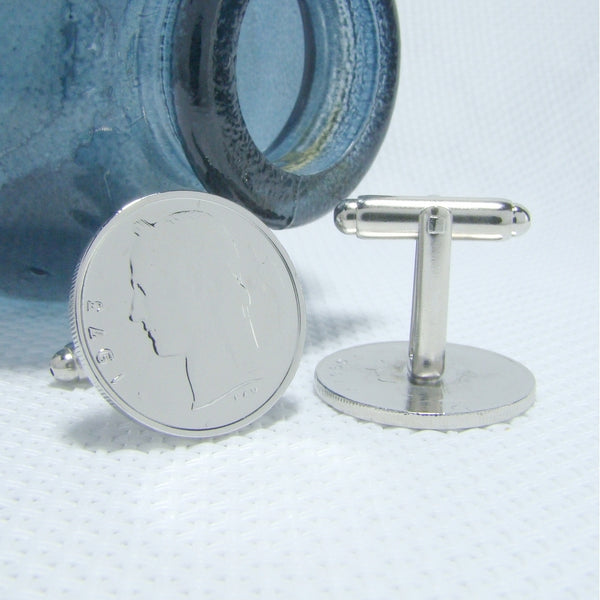 Manchetknopen Belgie 1 Frank 1973