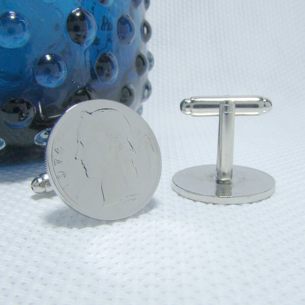 Manchetknopen Belgie 1 Frank 1974