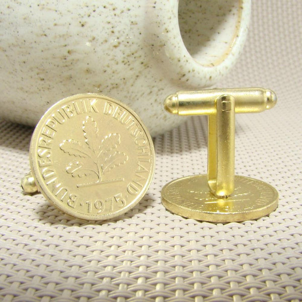 Manchetknopen Duitsland gemaakt van 2 Pfennig 1975