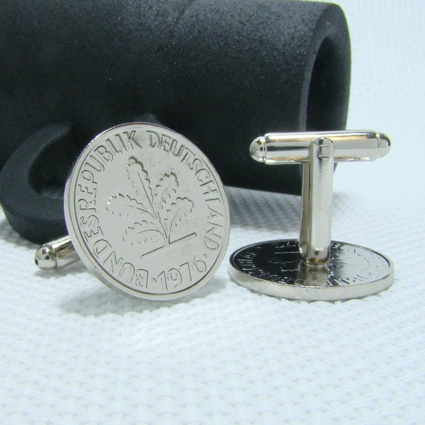 Manchetknopen Duitsland gemaakt van 50 Pfennig 1976