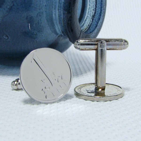 Manchetknopen gemaakt van 1 cent 1977