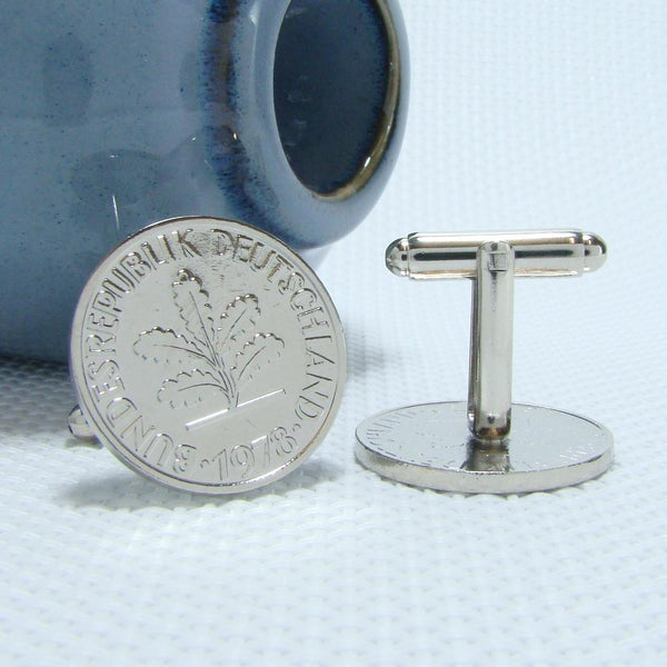 Manchetknopen Duitsland gemaakt van 10 Pfennig 1978