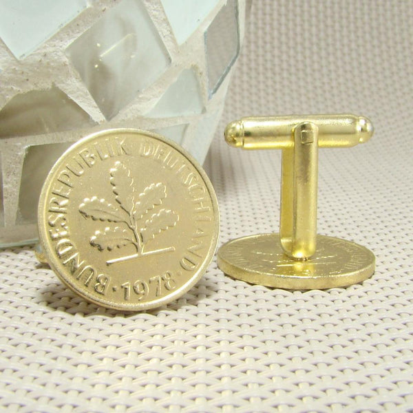 Manchetknopen Duitsland gemaakt van 2 Pfennig 1978