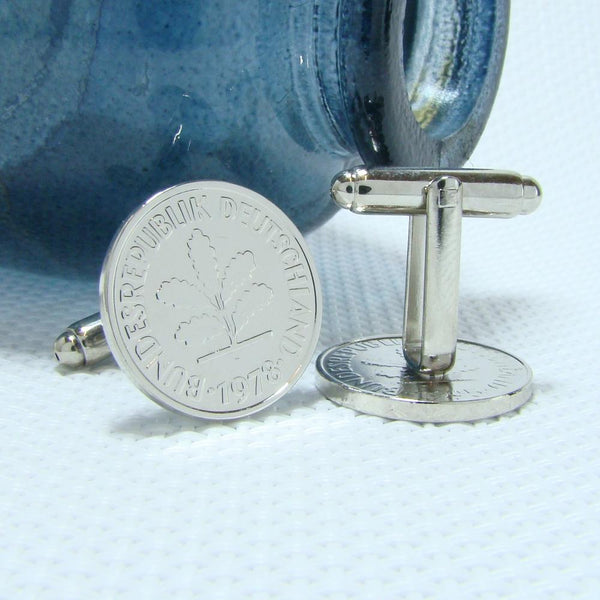 Manchetknopen Duitsland gemaakt van 5 Pfennig 1978