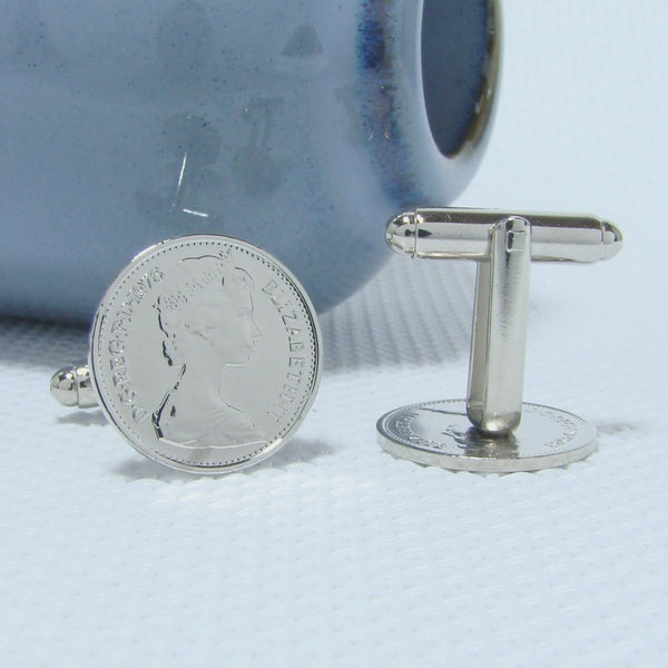 Manchetknopen gemaakt van Engeland Half New Penny 1978
