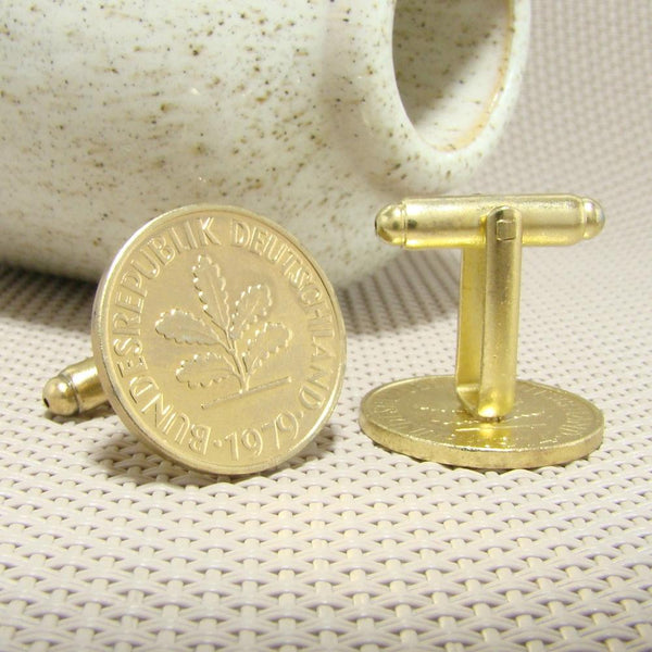 Manchetknopen Duitsland gemaakt van 2 Pfennig 1979