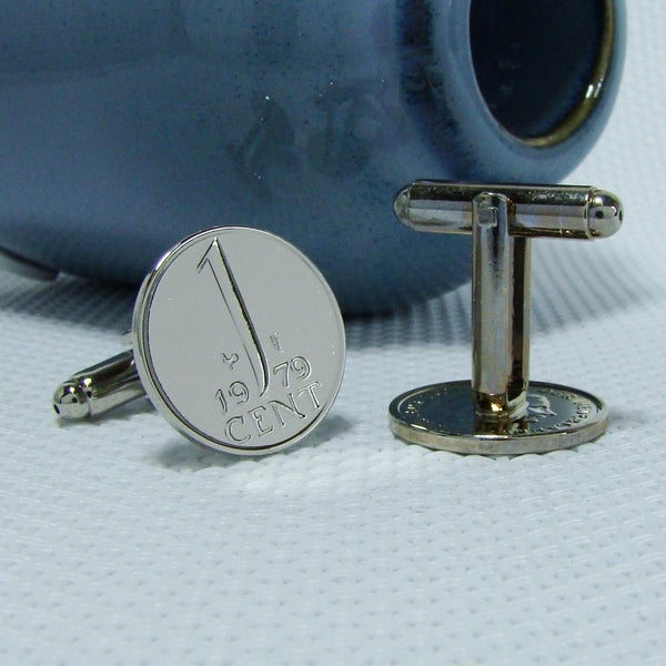 Manchetknopen gemaakt van 1 cent 1979