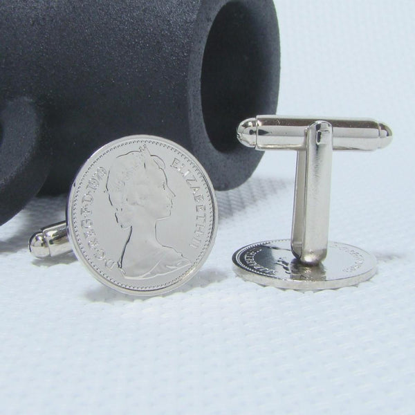 Manchetknopen gemaakt van Engeland Half New Penny 1979