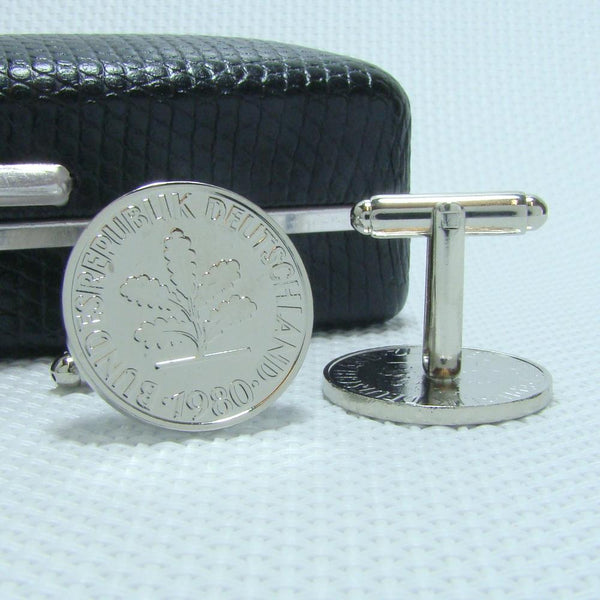 Manchetknopen Duitsland gemaakt van 10 Pfennig 1980