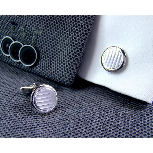 Zilveren Manchetknopen Rond banen - Sterling Zilver