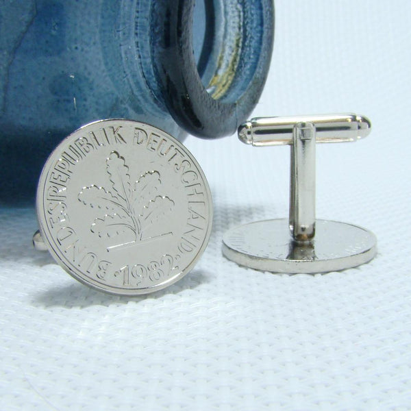 Manchetknopen Duitsland gemaakt van 50 Pfennig 1982