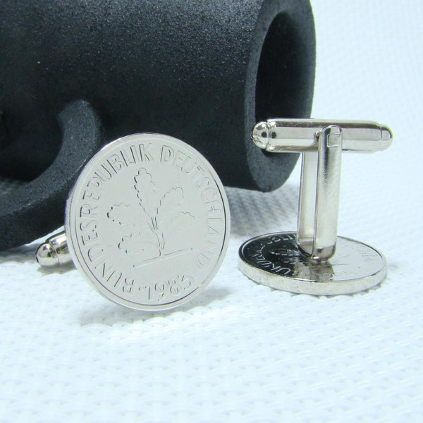 Manchetknopen Duitsland gemaakt van 5 Pfennig 1983