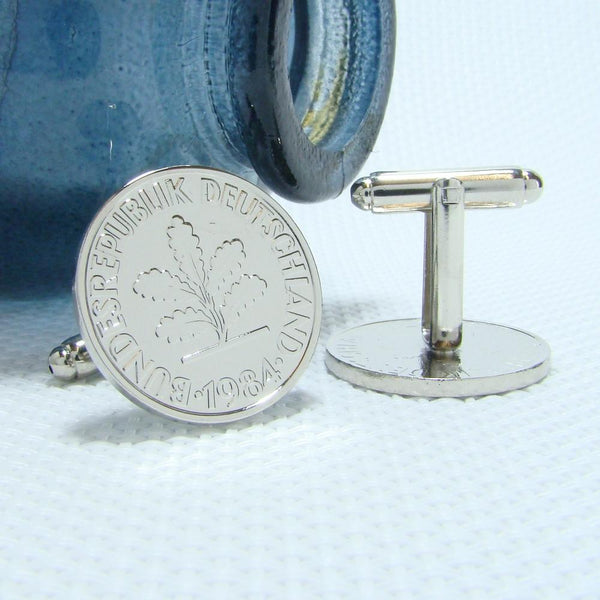 Manchetknopen Duitsland gemaakt van 50 Pfennig 1984