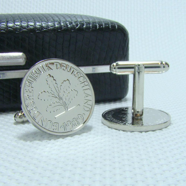 Manchetknopen Duitsland gemaakt van 50 Pfennig 1989