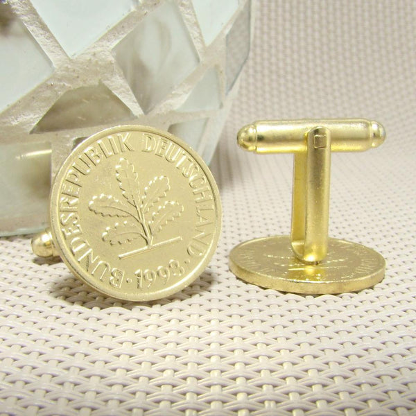 Manchetknopen Duitsland gemaakt van 2 Pfennig 1993