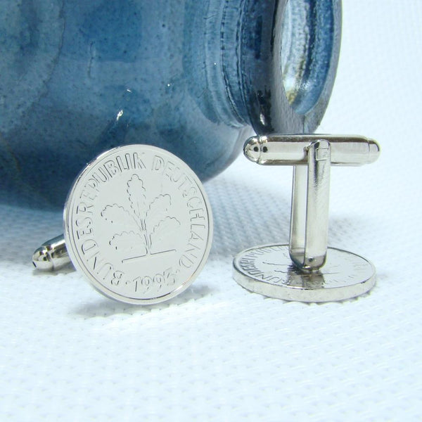 Manchetknopen Duitsland gemaakt van 5 Pfennig 1993
