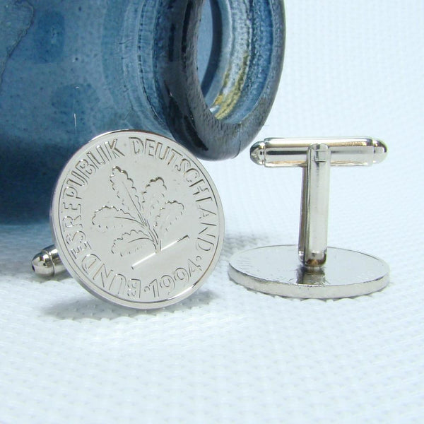 Manchetknopen Duitsland gemaakt van 10 Pfennig 1994
