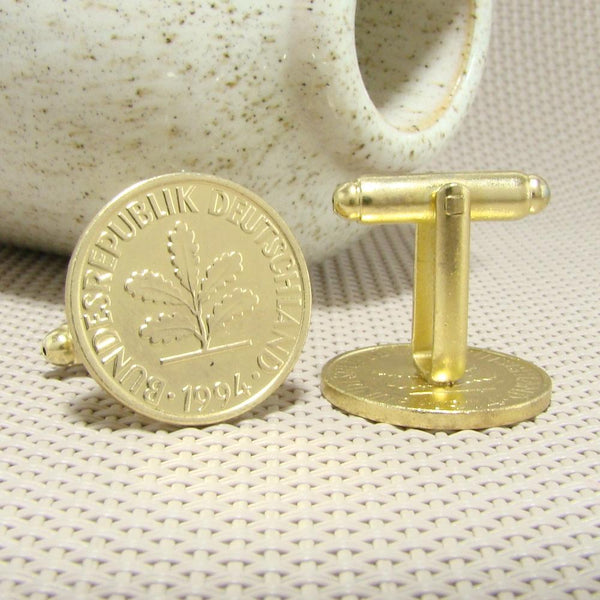 Manchetknopen Duitsland gemaakt van 2 Pfennig 1994