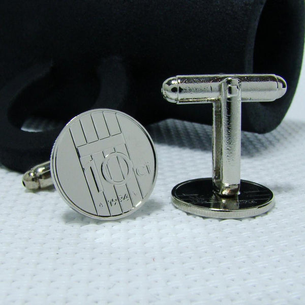 Manchetknopen gemaakt van 10 cent, dubbeltje 1994