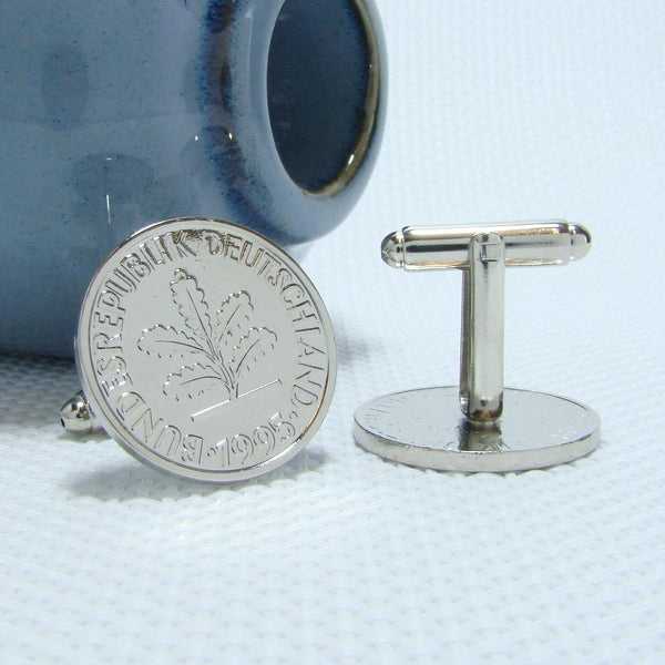 Manchetknopen Duitsland gemaakt van 10 Pfennig 1995