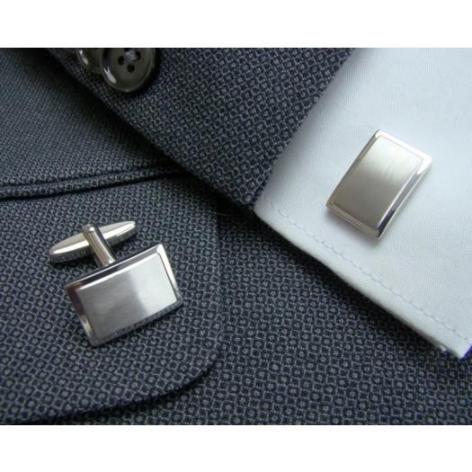 Zilveren Manchetknopen Facetrand Gediamanteerd - Sterling Zilver