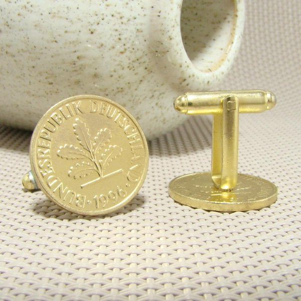 Manchetknopen Duitsland gemaakt van 2 Pfennig 1996