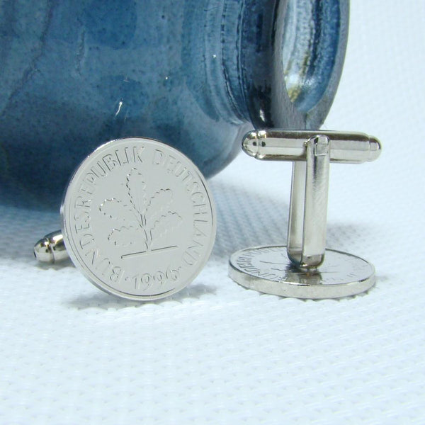 Manchetknopen Duitsland gemaakt van 5 Pfennig 1996