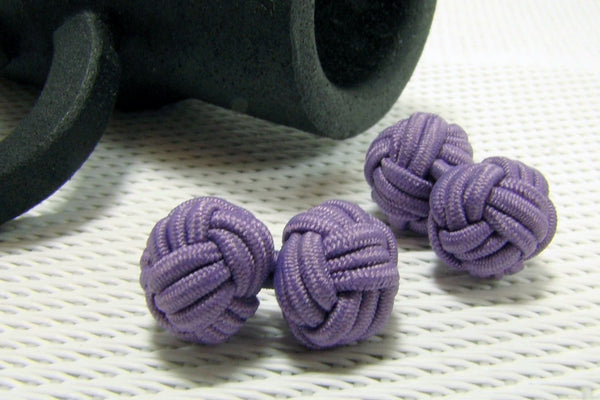 Manchetknopen Paars (Mauve) Gevlochten