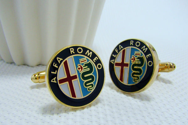 Manchetknopen Alfa Romeo logo in kleur