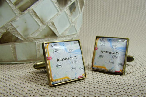 Manchetknopen Google Maps Amsterdam