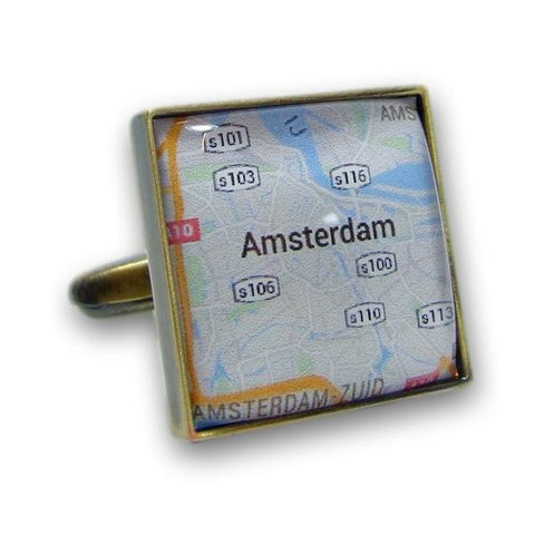 Manchetknopen Google Maps Amsterdam