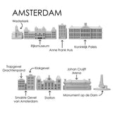 Zilveren Exclusieve Stadsmanchetknopen Amsterdam