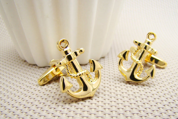 Manchetknopen Anker Goudkleurig