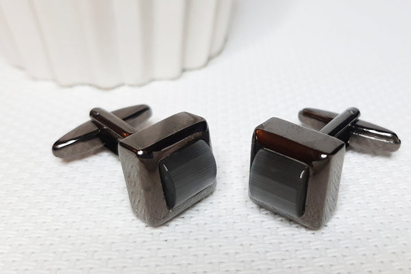 Manchetknopen Vierkant antraciet