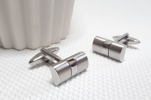 Manchetknopen Edelstaal Gebold met baan