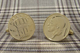 Manchetknopen België gemaakt van 50 Centimes 1970