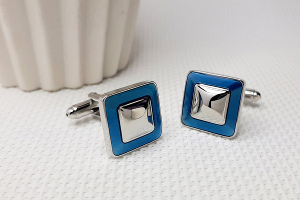 Manchetknopen Blue-Silver