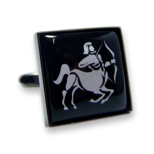 Manchetknoop Sterrenbeeld Boogschutter zwart-wit (PER STUK)