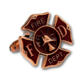 Manchetknopen Brandweer Logo Brons