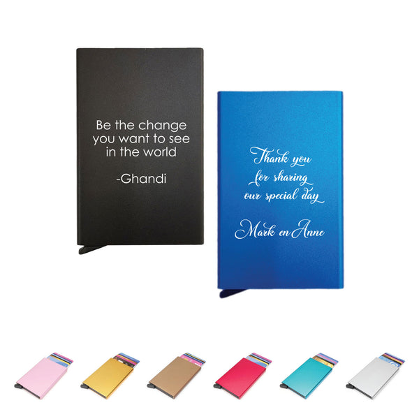 Creditcardhouder met uw eigen tekst/quote gravure
