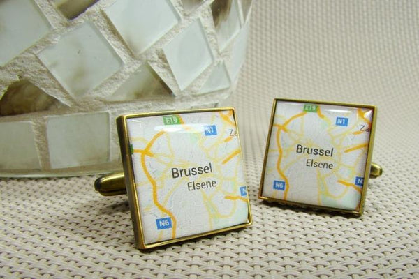 Manchetknopen Google Maps Brussel
